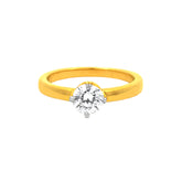 22k Yellow Cubic Zirconia Solitaire Rings in size 7 and total gold weight of 4.36g